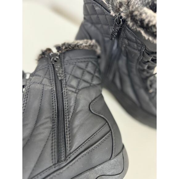 Women's Totes Snow Boot Black Faux Fur Lined 8M - Picture 7 of 8